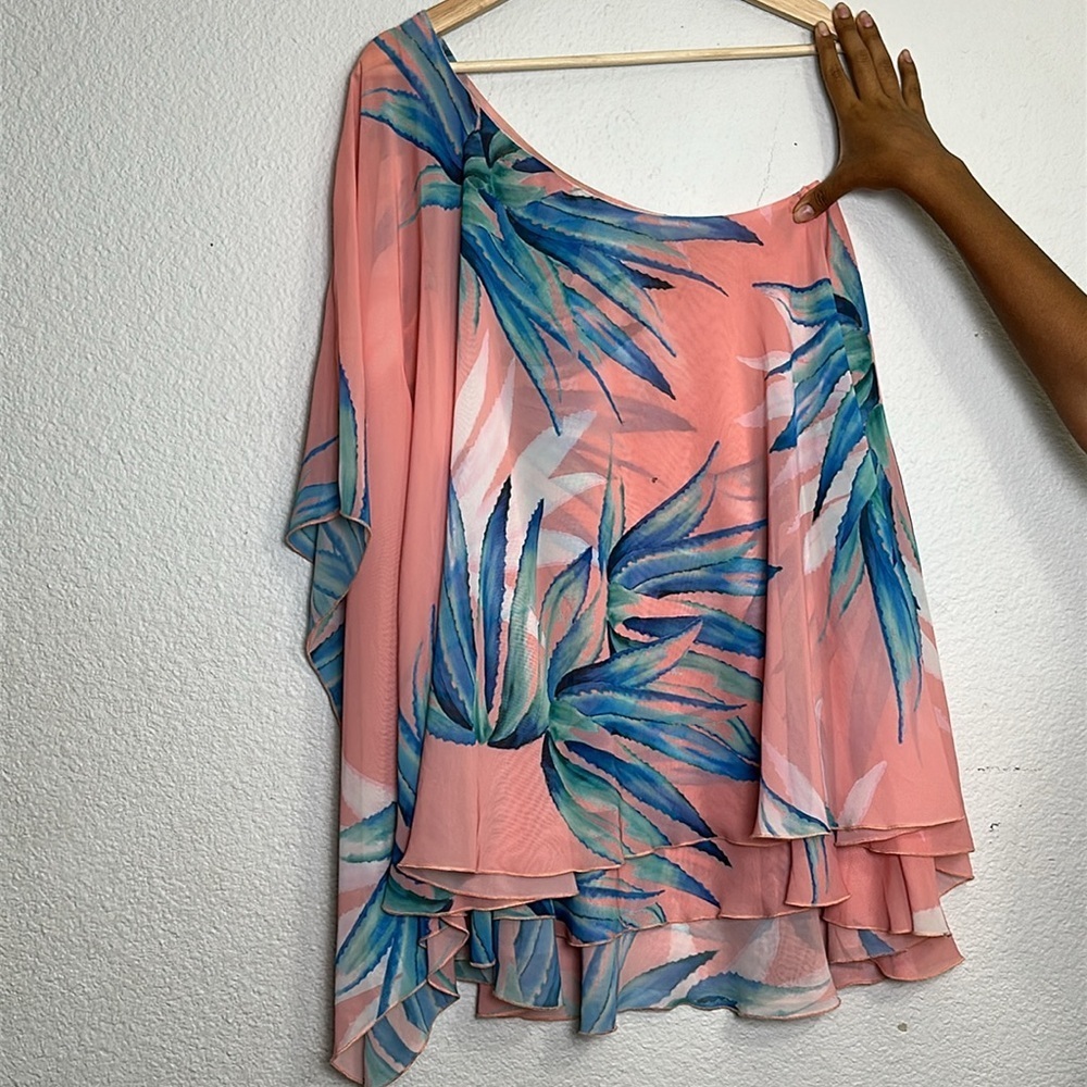 Show Me Your Mumu Zsa‎ Zsa One Shoulder Mini Dress Pink Tropical Leaf Print XS - Picture 3 of 11